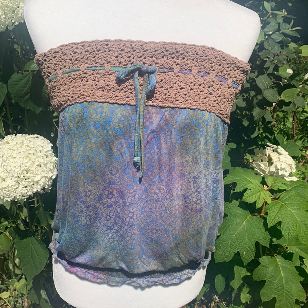 Boho blouson tube top.